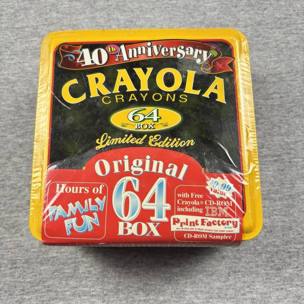 Crayola 40th Anniversary Limited Edition Tin Box From 1998 Factory Sealed Crayon